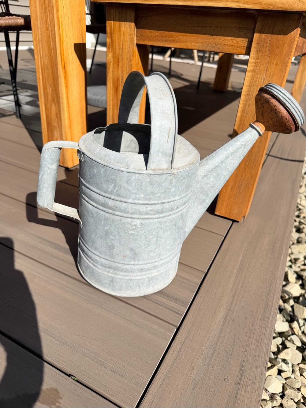 Vintage Galvanized Watering Can with Sprinkle Spout No 8 on top